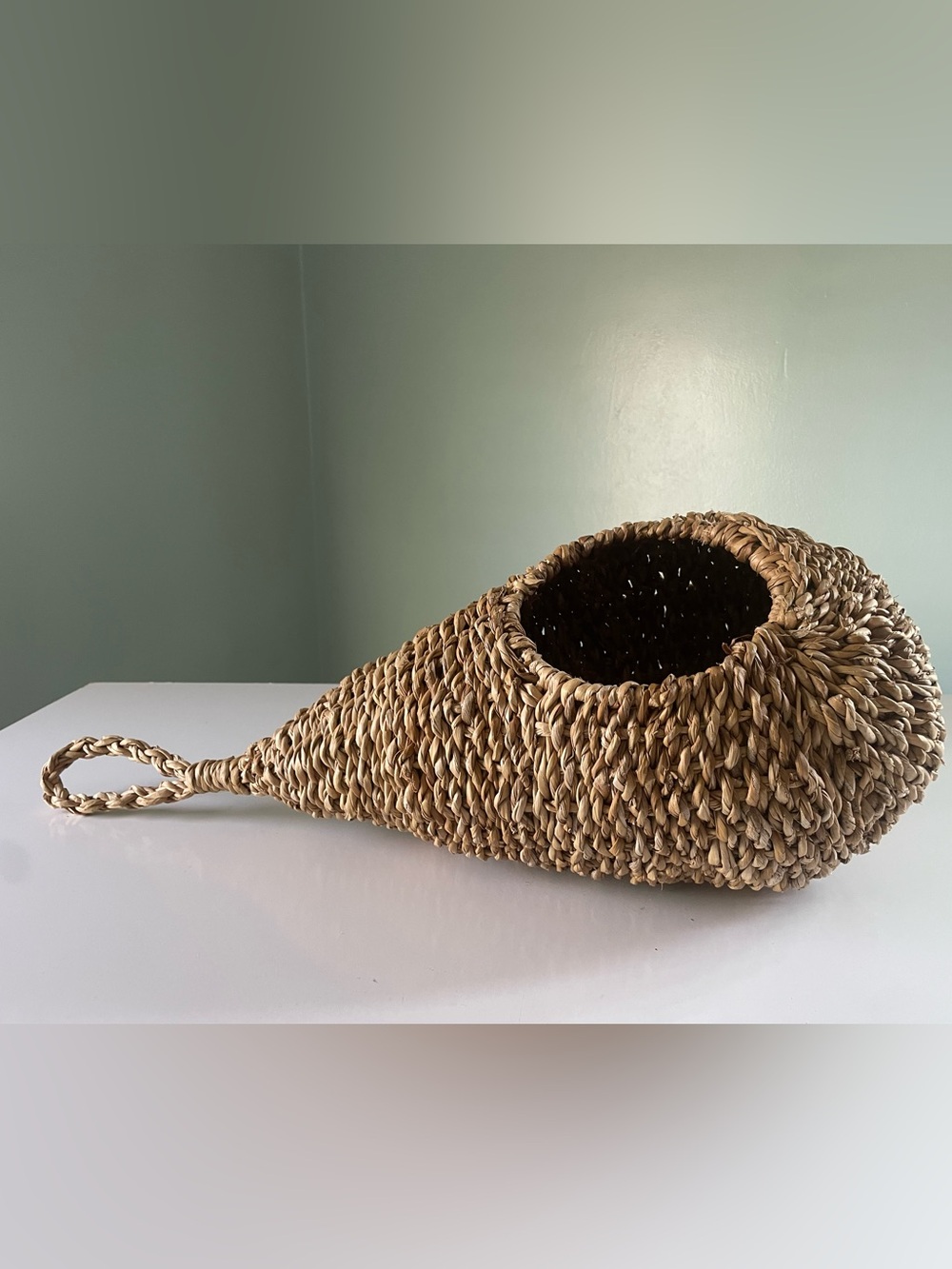 Korissa Savar Boho Hanging Pot Planter Sea Grass Raffia 17.5 x 8.5 - Picture 3 of 13